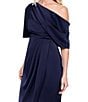 Betsy & Adam Satin One Shoulder Midi Dress - Image 3