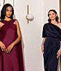 Betsy & Adam Satin One Shoulder Midi Dress - Image 6
