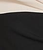 Betsy & Adam Scuba Crepe & Mikado Off-The-Shoulder Pleated Bodice Mermaid Gown, Color:Champ/Black - Image 3
