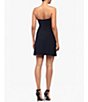 Betsy & Adam Scuba Crepe Lamour Pointed V-Neck Strapless Tuxedo Mini Dress, Color:Black/Black - Image 2