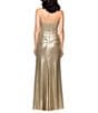 Betsy & Adam Strapless Foiled Corset Gown, Color:Gold - Image 2