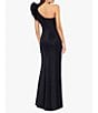 Color:Black - Image 2 - Stretch One Flutter Shoulder Mermaid Gown