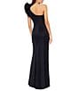 Betsy & Adam Stretch One Flutter Shoulder Mermaid Gown, Color:Black - Image 2