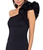 Betsy & Adam Stretch One Flutter Shoulder Mermaid Gown, Color:Black - Image 3