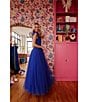 Color:Royal - Image 5 - Tulle V Neckline Sleeveless Ball Gown