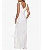Color:White - Image 2 - Sleeveless V-Neck Spiral Ruffle Cascade Gown
