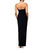 Betsy & Adam Velvet Strapless Tuxedo Sleeveless Gown, Color:Black - Image 2