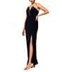 Betsy & Adam Velvet Strapless Tuxedo Sleeveless Gown, Color:Black - Image 3