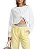 Beyond Yoga Studio Luxe Crew Neck Long Sleeve Cropped Tee - Image 4