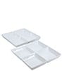 BIA Cordon Bleu Classic Collection Square Divided Serving Dish, Set of 2, Color:White - Image 1