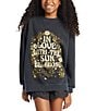 Color:Black Sands - Image 1 - Big Girls 7-16 Making Waves Long-Sleeve Fleece Sweatshirt