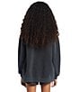 Color:Black Sands - Image 2 - Big Girls 7-16 Making Waves Long-Sleeve Fleece Sweatshirt