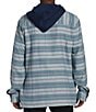 Color:Cement - Image 2 - Baja Printed Flannel Long Sleeve Hoodie
