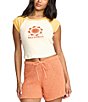 Billabong Beach Club Babe Color Block Raglan Sleeve T-Shirt, Color:Butter - Image 1