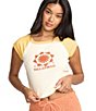 Billabong Beach Club Babe Color Block Raglan Sleeve T-Shirt, Color:Butter - Image 4