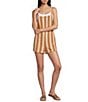 Billabong Beach Crust Sleeveless Striped Shortalls - Image 1