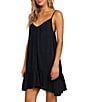 Color:Black Pebble - Image 1 - Beach Vibes Sleeveless V-Neck Swim Cover Up Dress