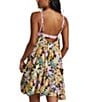 Color:Black Pebble - Image 2 - Beach Vibes Tropical Print Swim Cover-Up Mini Slip Dress