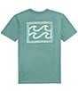 Color:Billiard - Image 1 - Big Boys 8-20 Short Sleeve Crayon Wave Graphic T-Shirt