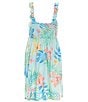 Color:Blue Glow - Image 2 - Big Girls 7-16 Pineapple Party Strappy Mini Dress