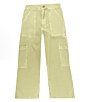 Color:Avocado - Image 1 - Big Girls 8-12 Relaxed Fit Tomboy Cropped Twill Cargo Pants