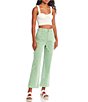 Color:Washed Grass - Image 3 - Chill Out High-Waisted Five-Pocket Corduroy Pants