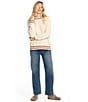 Billabong Classic Days Striped Trim Long Sleeve Open Weave Loose Knit Sweater, Color:Whitecap - Image 4