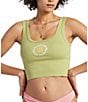 Color:Palm Green - Image 1 - Day By Day Crop Graphic Tank Top
