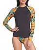 Billabong Des Tropiques Tropical Print Long Sleeve Rashgurad Swim Top - Image 3