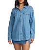 Billabong Fadeaway Long Sleeve Denim Shacket Top - Image 1