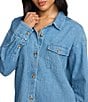 Billabong Fadeaway Long Sleeve Denim Shacket Top - Image 5