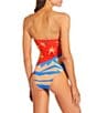 Billabong Feel Heat Multi Color Placement Print Strapless Bandeau One Piece Swimsuit, Color:Multi - Image 2