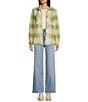 Color:Green Eyes - Image 3 - Forge Fleece Plaid Print Button Front Shacket
