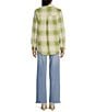 Color:Green Eyes - Image 4 - Forge Fleece Plaid Print Button Front Shacket