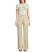 Color:Sweet Pink - Image 3 - New Waves 2 Relaxed High-Rise Smocked Waist Striped Pants