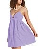 Color:Peaceful Lilac - Image 3 - In A Twist Cut-Out Detail Smocked Back Mini Dress