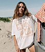 Color:Salt Crystal - Image 5 - In Love With The Sun Oversized Graphic T-Shirt
