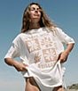 Color:Salt Crystal - Image 6 - In Love With The Sun Oversized Graphic T-Shirt
