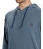 Color:Washed Blue - Image 3 - Keystone Long Sleeve Two-Tone Waffle-Knit Thermal Pullover Hoodie