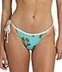 Billabong Last Summer Hibiscus Print Tie Side Cheeky Swim Bottom - Image 1