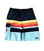 Color:Blue - Image 1 - Little Boys 2T-7 All Day Stripe Pro Board Shorts