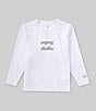 Color:White - Image 1 - Little Boys 2T-7 Long Sleeve All Day Wave T-Shirt