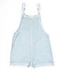 Color:Light Chambray - Image 2 - Big Girls 7-14 Sleeveless Wave Watch Button Front Romper