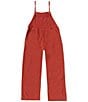 Color:Deep Sienna - Image 1 - Big Girls 7-14 Wild Lengths Spaghetti Strap Wide Leg Cropped Overalls