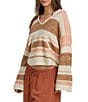 Billabong Long Sleeve Baja Beach Striped Pullover Sweater - Image 3