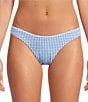 Billabong Mini Wave Check Maui Smocked Gingham Lace Trim Hipster Swim Bottom - Image 1