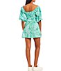 Color:Seaspray - Image 2 - Mystic Beach Tropical Print Cut-Out-Tie Front Mini Dress