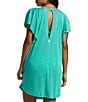 Color:Tropical Green - Image 2 - Out For Waves Flutter Sleeve Cover Up Dress