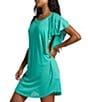 Color:Tropical Green - Image 4 - Out For Waves Flutter Sleeve Cover Up Dress