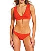 Billabong Red Aloha Solid Texture Low Waist Hipster Swim Bottom, Color:Red Aloha - Image 3